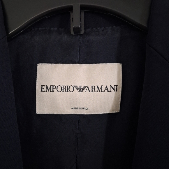Vintage Emporio Armani Made In Italy Women's Dark Blue Suit Jacket Small - Picture 3 of 7